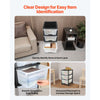 VEVOR Plastic Storage Drawers Cart, 3 Drawers Storage Organizer with Wheels, Rolling Closet Organization and Storage Dividers, Dresser Organizer Clear Bins for Office Supplies, Craft Rooms, Classrooms