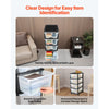 VEVOR Plastic Storage Drawers Cart, 4 Drawers Storage Organizer with Wheels, Rolling Closet Organization and Storage Dividers, Dresser Organizer Clear Bins for Office Supplies, Craft Rooms, Classrooms