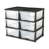 VEVOR Plastic Storage Drawers, 2 Pack Storage Organizer Drawer, 6 Drawers Closet Organization and Storage Dividers, Dresser Organizer Clear Bins for Office Supplies, Craft Rooms, Classrooms and Home