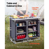 VEVOR Camping Storage Cabinet, Outdoor Portable Aluminum Lightweight Table, Quick Set-up Compact Kitchen Cook Station, with 6 Shelves and Carry Bag, for Picnic, BBQ, Party, Camping, RV Traveling