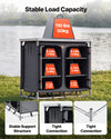 VEVOR Camping Storage Cabinet, Outdoor Portable Aluminum Lightweight Table, Quick Set-up Compact Kitchen Cook Station, with 6 Shelves and Carry Bag, for Picnic, BBQ, Party, Camping, RV Traveling