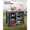 VEVOR Folding Camping Storage Cabinet, Outdoor Portable Aluminum Lightweight Table, Quick Set-up Compact Kitchen Cook Station, with 6 Shelves and Carry Bag, for Picnic, BBQ, Camping, RV Traveling