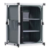 VEVOR Folding Camping Storage Cabinet, Outdoor Portable Aluminum Lightweight Table, Quick Set-up Compact Kitchen Cook Station, with 3 Shelves and Carry Bag, for Picnic, BBQ, Camping, RV Traveling