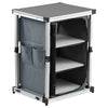 VEVOR Folding Camping Storage Cabinet, Outdoor Portable Aluminum Lightweight Table, Quick Set-up Compact Kitchen Cook Station, with 3 Shelves and Carry Bag, for Picnic, BBQ, Camping, RV Traveling