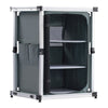 VEVOR Folding Camping Storage Cabinet, Outdoor Portable Aluminum Lightweight Table, Quick Set-up Compact Kitchen Cook Station, with 3 Shelves and Carry Bag, for Picnic, BBQ, Camping, RV Traveling