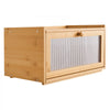 VEVOR Bread Box for Kitchen Counter, Large Capacity Bamboo Bread Storage Container, Farmhouse Wooden Breadbox Organizer for Homemade Bread, Storage Holder Bin with Acrylic Wavy Door Panel, Natural