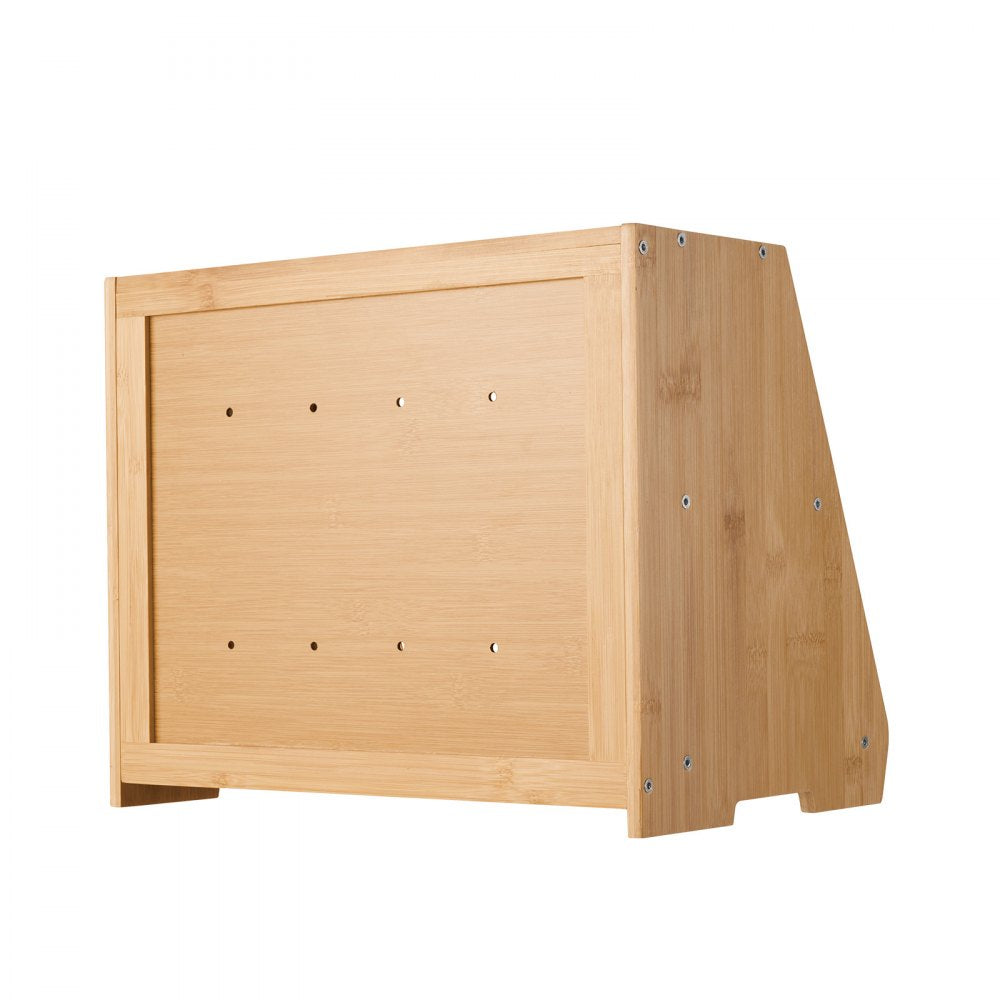 VEVOR Double Layer Bread Box for Kitchen Counter, Large Capacity Bamboo Bread Storage Container, Farmhouse Wooden Breadbox for Homemade Bread, Storage Holder Bin with Acrylic Wavy Door Panel, Natural