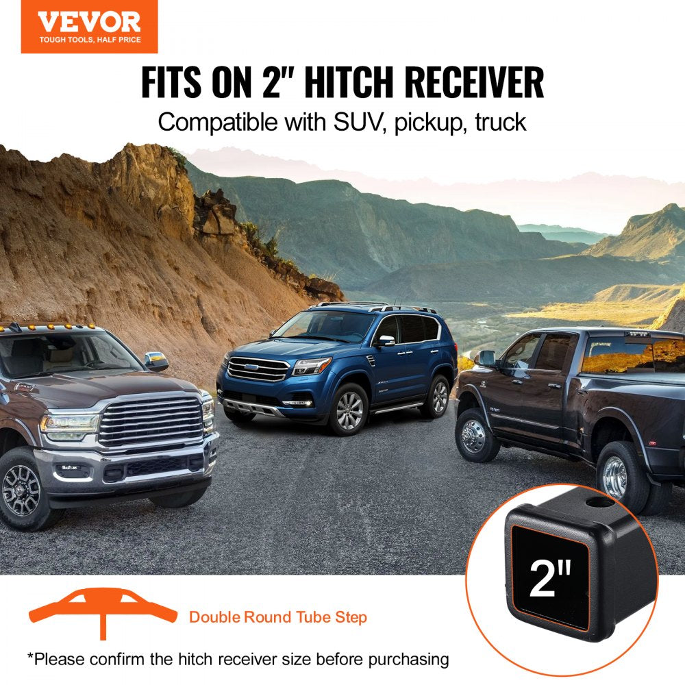 VEVOR Hitch Step for 2 Inch Receiver, Strong Steel Construction with 350 LBS Load Capacity, Rear Bumper Guard Protector with Pin Lock, Universal Fit for Truck, SUV, Pickup, Trailer