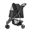 VEVOR Pet Stroller, 35 lbs Weight Capacity, Foldable Dog Stroller Cart, 3 Wheels Cats Stroller with Mesh Windows and Cup Holders, Portable Pet Carrier Stroller with Brake, for Small to Medium Pets