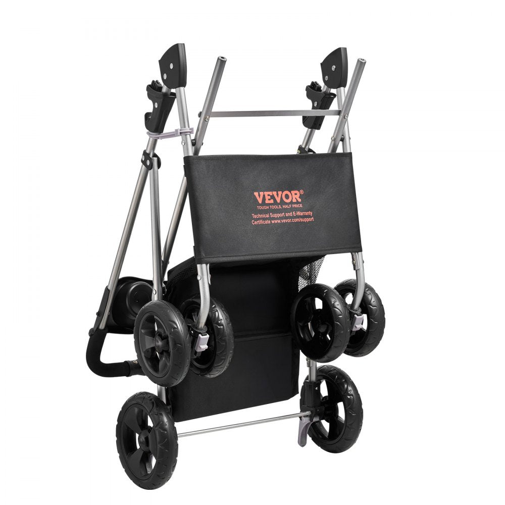 VEVOR Pet Stroller, 35 lbs Weight Capacity, Foldable Dog Stroller Cart, 4 Wheels Cats Pram with Detachable Carrier & Mesh Windows, Portable Animal Carrier with Brake for Small to Medium Pets