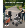 VEVOR Pet Stroller, 44 lbs Weight Capacity, Foldable Dog Stroller Cart, 4 Wheels Cats Stroller with Mesh Windows & Revrsible Handle, Portable Pet Carrier Stroller with Brake, for Small to Medium Pets