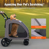 VEVOR Pet Stroller, 4 Wheels Dog Stroller with Brakes, 160lbs Weight Capacity, Portable Puppy Stroller Carrier with Breathable Mesh Windows & Height-Adjustable Height, Animal Stroller for Cats & Dogs
