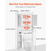 VEVOR Over The Toilet Storage Cabinet, 67.44 in Height Bathroom Storage Organizer with Double Door and Adjustable Shelf, Bathroom Space Saver Organizer Above Toilet with Open Shelf, White