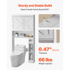 VEVOR Over The Toilet Storage Cabinet, 67.44 in Height Bathroom Storage Organizer with Double Door and Adjustable Shelf, Bathroom Space Saver Organizer Above Toilet with Open Shelf, White