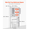 VEVOR Over The Toilet Storage Cabinet, 66.14 in Height Bathroom Storage Organizer with Double Door and Adjustable Shelf, Bathroom Space Saver Organizer Above Toilet with Open Shelf, White