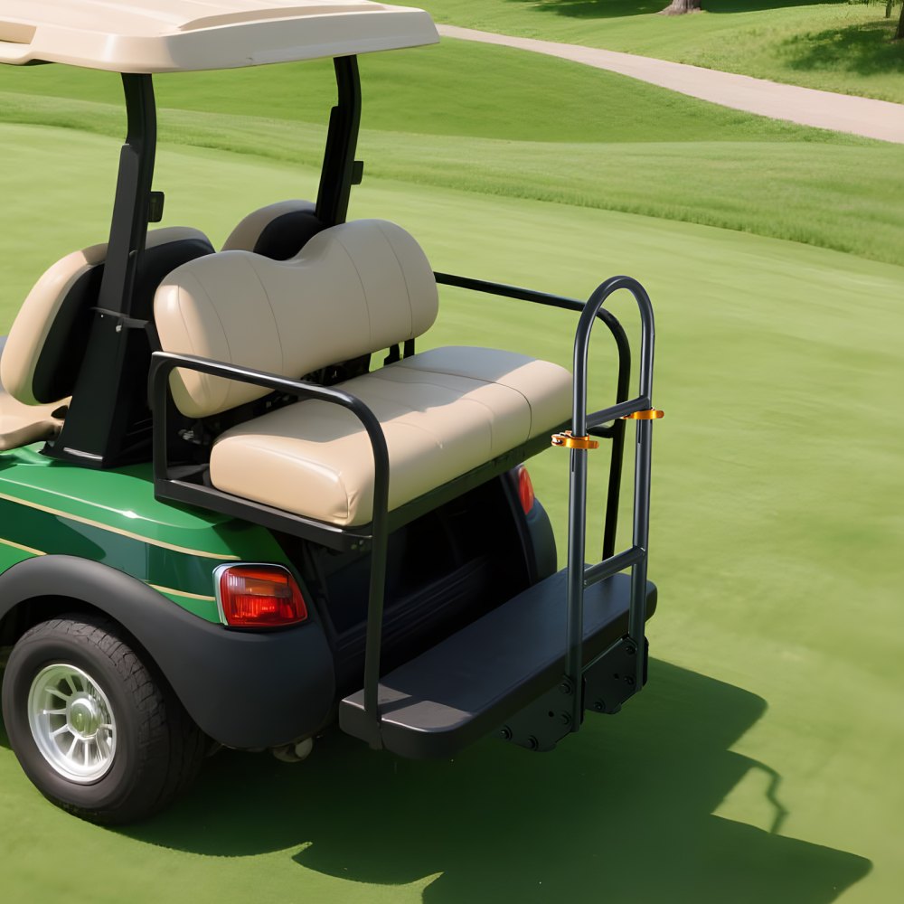 VEVOR Golf Cart Grab Bar, 17.7 x 9.3 x 35.6 Inch, Compatible with Most Golf Carts with Metal Footplates, No Modification Needed, 27.5 to 33.5 Inch Height Adjustable Carbon Steel Rear Seat Grab Bar