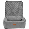 VEVOR Dog Car Seat, Dog Booster Seat for Car with A Storage Pocket, Clip-On Safety Leash, Sponge and PP Cotton Filling, Dog Car Bed for Small & Medium Dog up to 40lbs, Gray