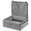 VEVOR Dog Car Seat, Dog Booster Seat for Car with A Storage Pocket, Clip-On Safety Leash, Sponge and PP Cotton Filling, Dog Car Bed for Small & Medium Dog up to 40lbs, Gray