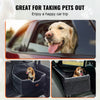 VEVOR Dog Car Seat, Dog Booster Seat for Car with A Storage Pocket, Pet Car Seat with Clip-On Safety Leash, Sponge Filling, Dog Car Bed for Medium & Large Dog up to 55 lbs, Black