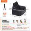 VEVOR Dog Car Seat, Dog Booster Seat for Car with A Storage Pocket, Pet Car Seat with Clip-On Safety Leash, Sponge Filling, Dog Car Bed for Medium & Large Dog up to 55 lbs, Black
