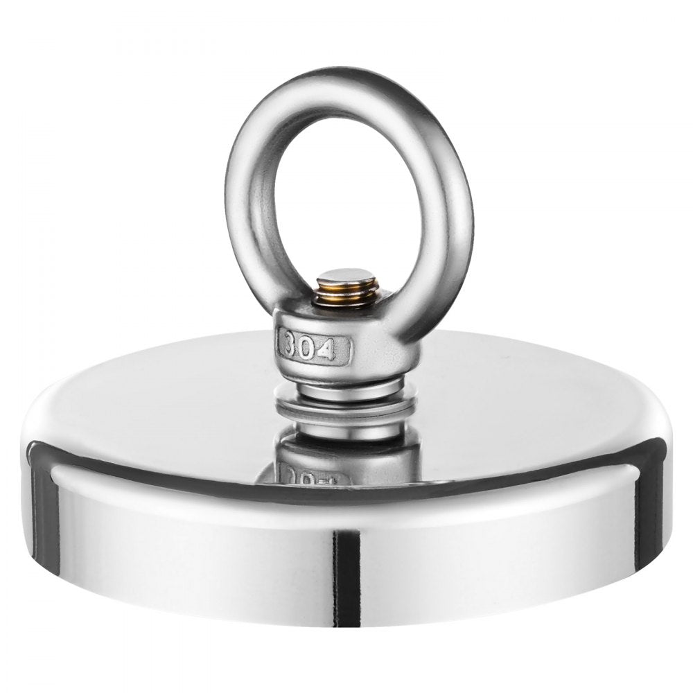 VEVOR Fishing Magnet, 1000 LBS/454 Kg Pulling Force Super Strong Neodymium Fishing Magnet, Rare Earth Magnet with Handle Diameter 2.72 in/69 mm for Retrieving in River, Magnetic Fishing, Heavy Hanging
