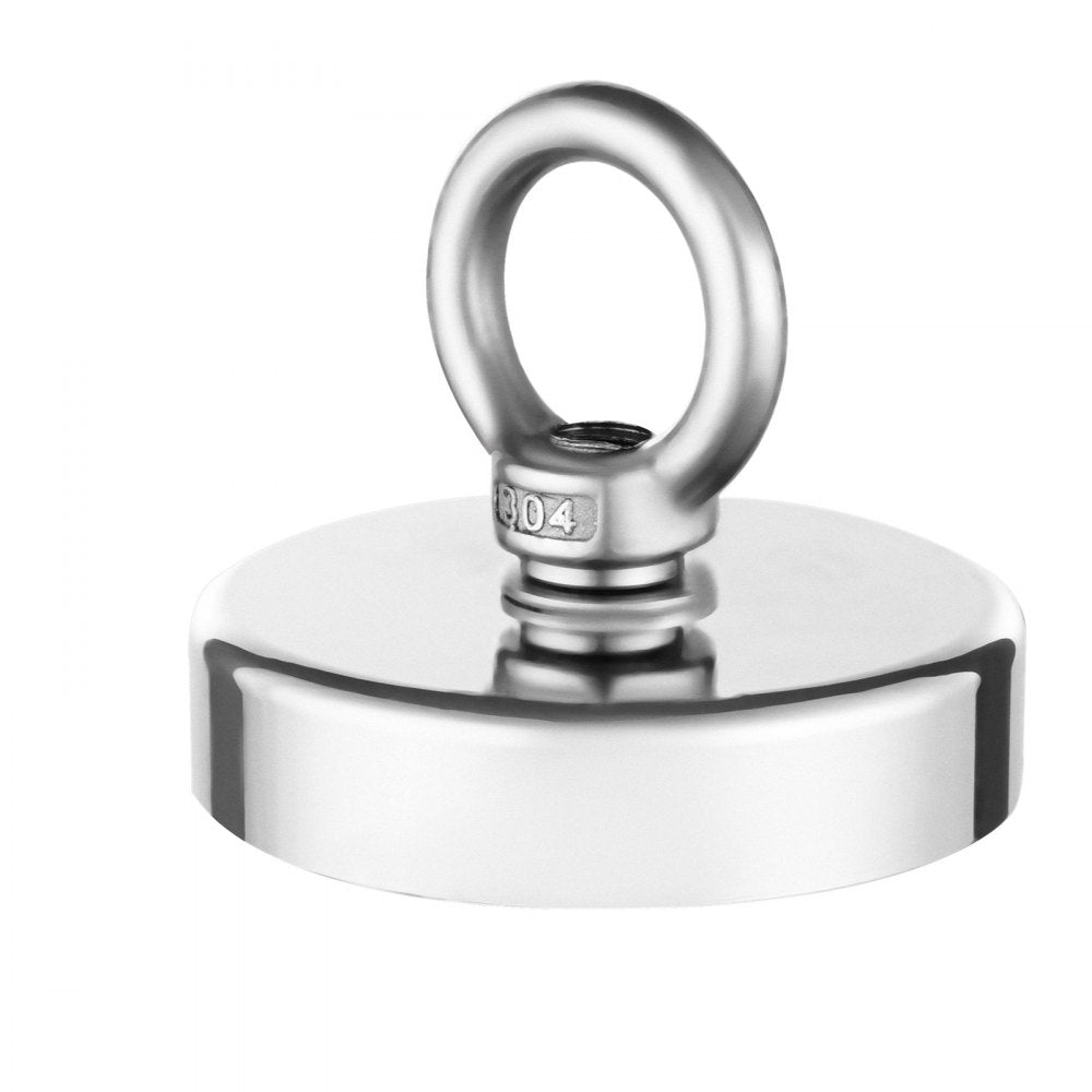 VEVOR Fishing Magnet, 700 LBS/318 Kg Pulling Force Super Strong Neodymium Fishing Magnet, Rare Earth Magnet with Handle Diameter 2.36 in/60 mm for Retrieving in River, Magnetic Fishing, Heavy Hanging