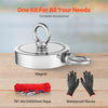 VEVOR Magnet Fishing Kit, 2000 LBS/907 Kg Double-Sided Pulling Force Strong Magnet Fishing Kit, Rare Earth Neodymium Magnetic Fishing Kit Includes Grappling Hook, Heavy Duty Rope, Gloves and Eyebolt