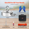 VEVOR Magnet Fishing Kit, 1400 LBS/635 Kg Double-Sided Pulling Force Magnet Fishing Kit, Rare Earth Neodymium Magnetic Fishing Kit Includes Grappling Hook, Heavy Duty Rope, Gloves, Eyebolt, Carry Case