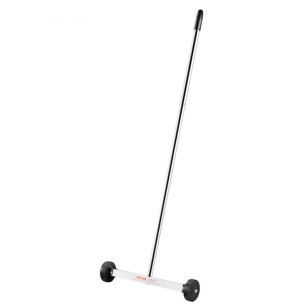 VEVOR 15-Inch Magnetic Sweeper with Wheels, 8 lbs Capacity, with Telescoping Magnetic Pickup Tool, Adjustable Handle, Magnetic Pickup Sweeper to Pick Up Nails and Screws, for Workshop, Garage, Yard