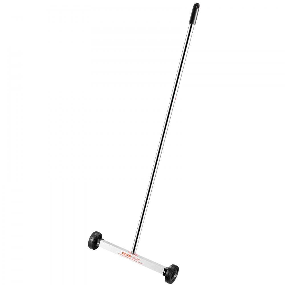 VEVOR 15-Inch Magnetic Sweeper with Wheels, 8 lbs Capacity, with Telescoping Magnetic Pickup Tool, Adjustable Handle, Magnetic Pickup Sweeper to Pick Up Nails and Screws, for Workshop, Garage, Yard
