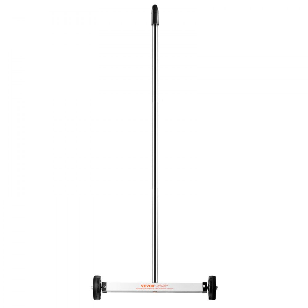VEVOR 15-Inch Magnetic Sweeper with Wheels, 8 lbs Capacity, with Telescoping Magnetic Pickup Tool, Adjustable Handle, Magnetic Pickup Sweeper to Pick Up Nails and Screws, for Workshop, Garage, Yard