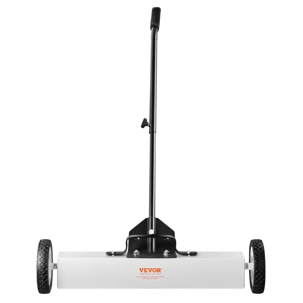 VEVOR 24-Inch Magnetic Sweeper with Wheels, 50 lbs Capacity, with Telescoping Magnetic Pickup Tool, Adjustable Handle, Magnetic Pickup Sweeper to Pick Up Nails and Screws, for Workshop, Garage, Yard