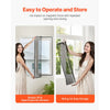 VEVOR Magnetic Window Screen,  58.27 x 39.17 inch PVC and Fiberglass Mesh, White Frames with Black Magnetic Strip and Wind Clips, No Drilling Easy Installation, Magnetic Screen for House Window