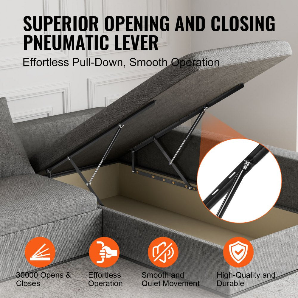 VEVOR Bed Lift, 59x71 in Compatible Bed Size 154 lbs Load Bearing, DIY Wall Bed Mechanical Hardware Kit Vertical Deluxe, Pneumatic Lever Heavy Duty Bed Support, Folding Wall Bed for Guestroom