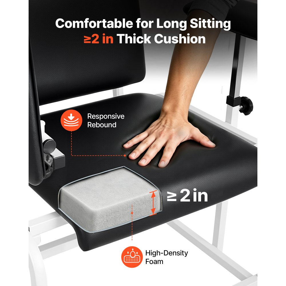 VEVOR Phlebotomy Chair 750LBS Capacity Blood Draw Medical Chair, Comfortable Blood Drawing Chairs with Adjustable Armrests, Soft Padded Seat, Easy-to-Clean PVC Leather for Hospitals Clinics