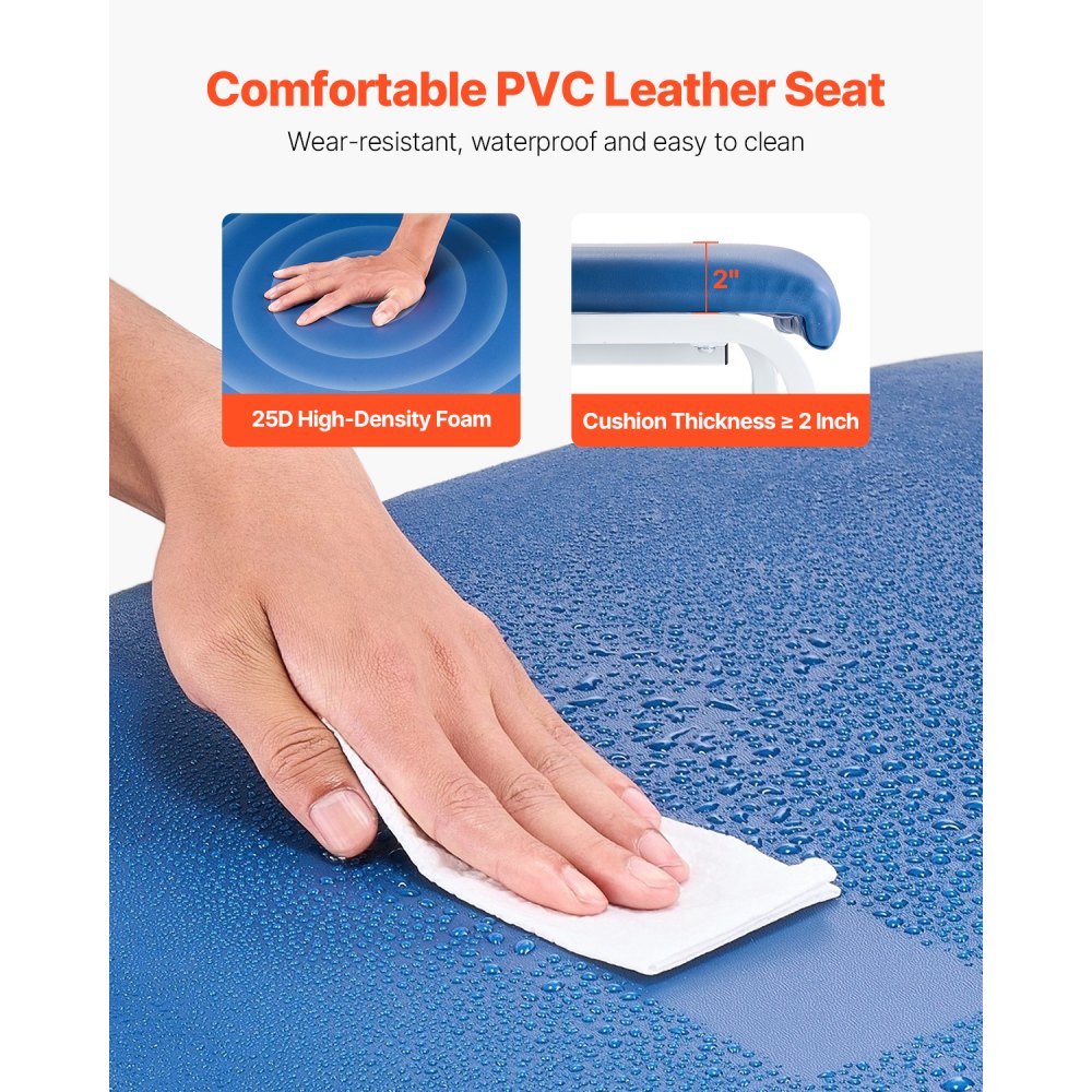 VEVOR Phlebotomy Chair, Blood Draw Chair with Adjustable Armrests and Flip Arm, 400LBS Loading Blood Drawing Medical Chair with Soft Padded Seat, Easy-to-Clean PVC Leather for Hospitals, Labs, Clinics