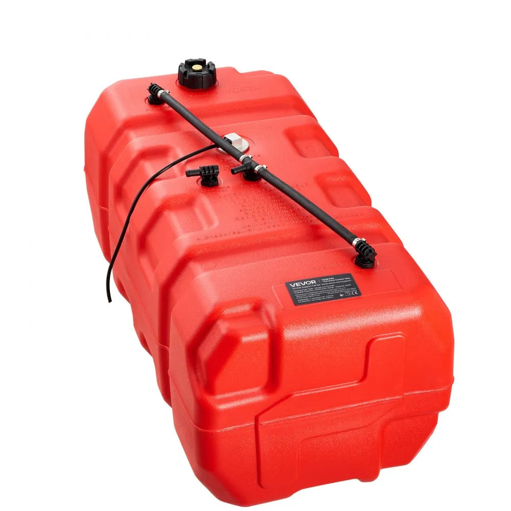 VEVOR Marine Fuel Tank 24 Gallon Boat Gas Tank Electronic Fuel Level Sensor, Portable Outboard Gas Can for Outboard Engine Boats, Yacht, Fishing Boat, Deck Boat, Gas Container, 4 mm Thick HDPE, Red