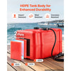 VEVOR Marine Fuel Tank, 12 Gallon Boat Gas Tank Portable Outboard Gas Can, for Outboard Engine Boats, Yacht, Fishing Boat, Deck Boat, Gas Container, Fuel Gauge, Hose & Primer Bulb, Premium HDPE, Red