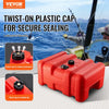 VEVOR Portable Fuel Tank, 12 Gallon/55L, Plastic Outboard Marine Tank with Hose, Easy to Carry for Yacht, Fishing, Deck Boats, Red