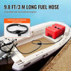VEVOR Portable Fuel Tank, 12 Gallon/55L, Plastic Outboard Marine Tank with Hose, Easy to Carry for Yacht, Fishing, Deck Boats, Red
