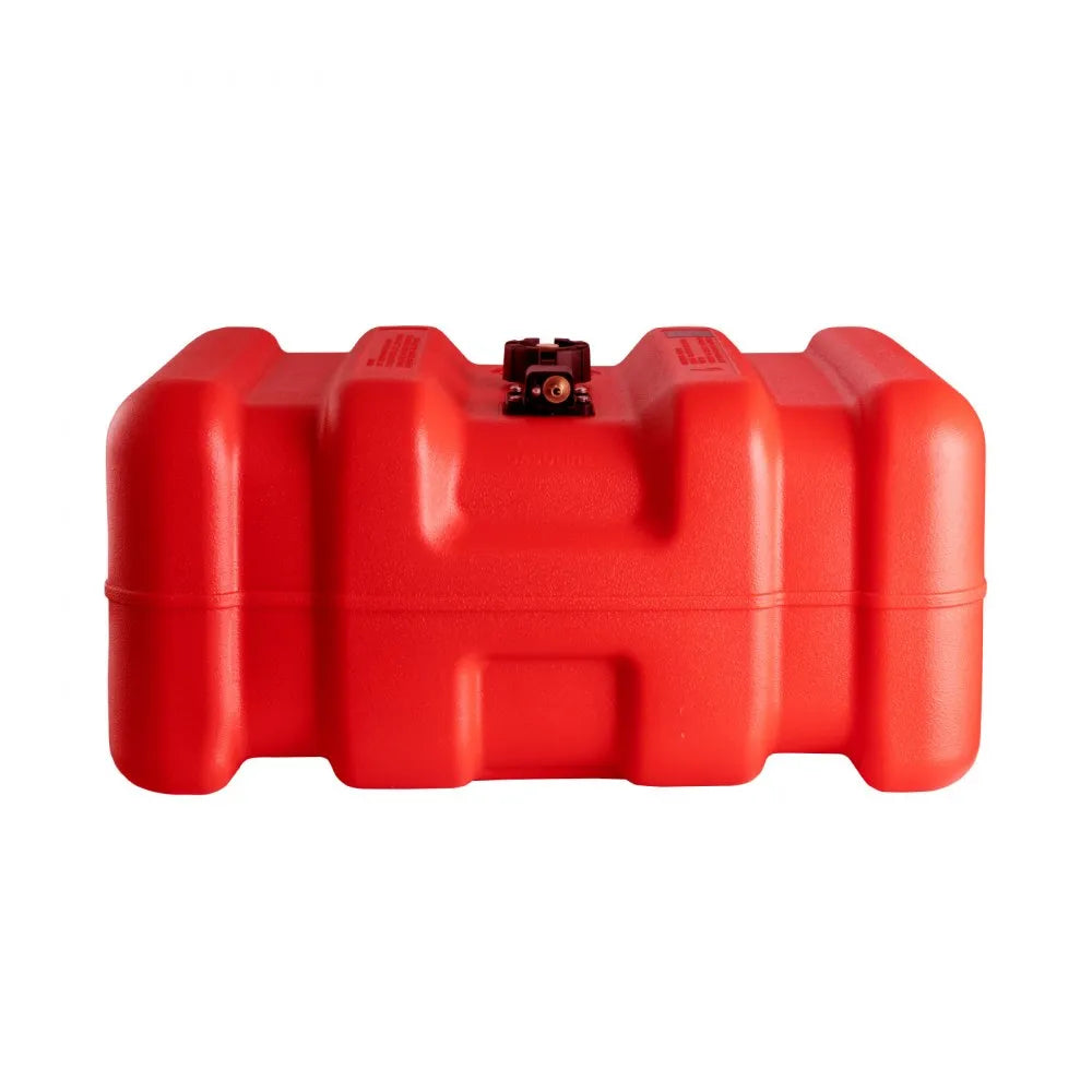VEVOR Portable Fuel Tank, 12 Gallon/55L, Plastic Outboard Marine Tank with Hose, Easy to Carry for Yacht, Fishing, Deck Boats, Red
