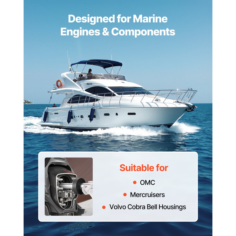 VEVOR Mercruiser Alignment Tool & Gimbal Bearing Puller Set, Compatible with Mercruisers, OMC, Volvo Cobra Bell Housings, Engine Alignment Bearing Puller Seal Bellow Expander Tools Puller Installer