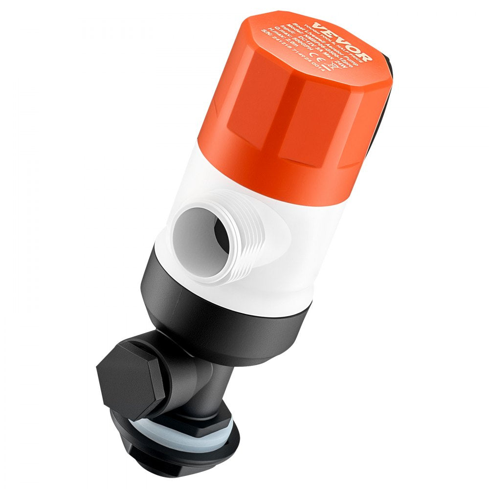 VEVOR Livewell Pump for Boat, 12V 500 GPH Straight Livewell Aerator Pump with Dual Inlets, ABA Housing & Detachable Motor Cartridge, Corrosion-Resistant Livewell/Baitwell Pump for Freshwater Saltwater