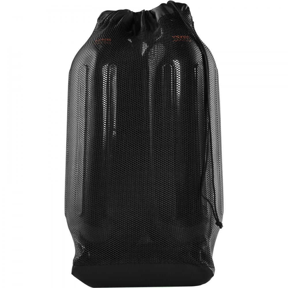 VEVOR Boat Fenders, 6.5" x 23" Boat Bumpers for Docking, Inflatable Ribbed Fender with Center Holes, Marine Boat Dock Fender Bumper with Air Pump, 4 Needles and 4 Ropes and Storage Bag, Black