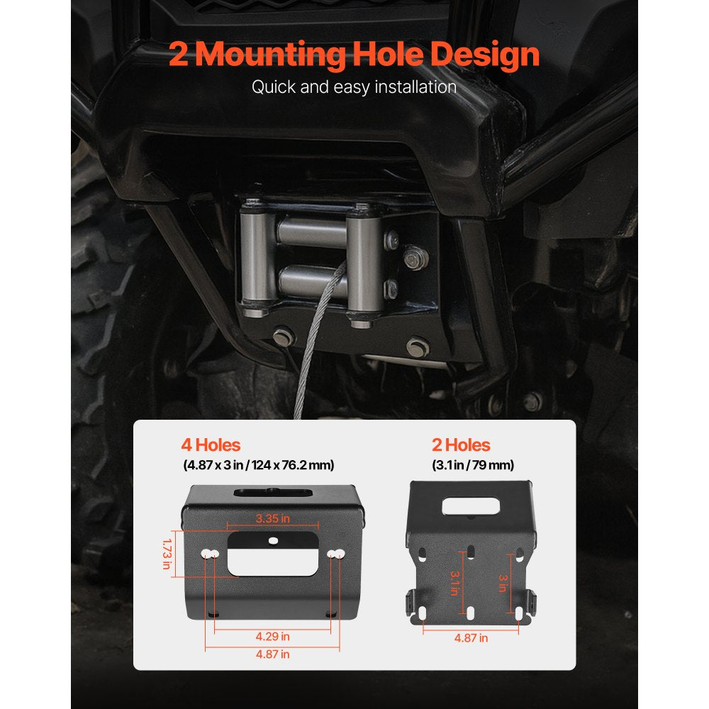 VEVOR Winch Mount, Winch Capacity of 2000-3600 lbs, Trailer Hitch Winch Mount for Select Honda Foreman and Rancher Rubicon Models (2014-2021), 2 Mounting Hole Design, Powder Coated Steel, Black