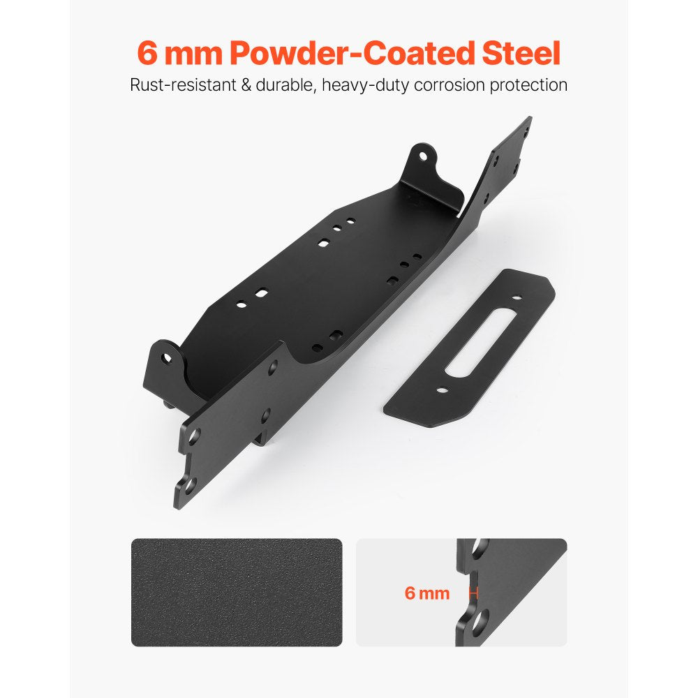 VEVOR Winch Mount, Winch Capacity of 12000 lbs / 5443 kg, Trailer Hitch Winch Mount for Select Jeep Wrangler JL/JLU & Gladiator JT Model (2018-2023), 2 Mounting Hole Design, Powder Coated Steel, Black