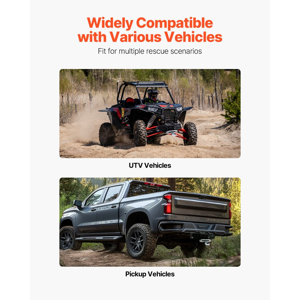 VEVOR Winch Mount, 15000 lbs / 6803 kg Load Capacity, Trailer Hitch Winch Mount with 50.8 mm Receiver, 2 Mounting Hole Design, Powder Coated Steel, Suitable for ATV UTV Pickup Truck, Black