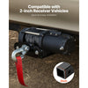 VEVOR Winch Mount, 3600 lbs / 1633 kg Load Capacity, Trailer Hitch Winch Mount with 2-inch Receiver, 2/4 Winch Bolt Holes, Powder Coated Steel, Suitable for ATV UTV Pickup Truck, Black