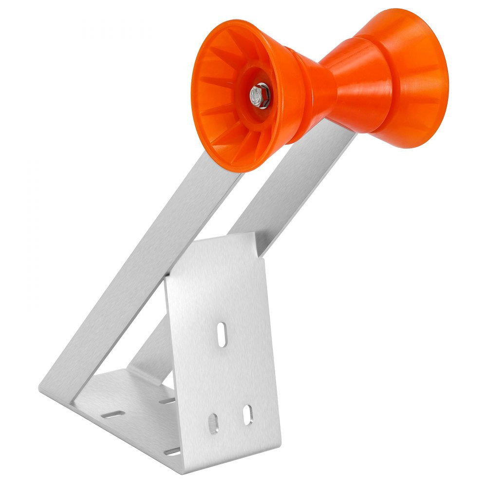 VEVOR Boat Trailer Winch Stand, 2 to 3-inch Winch Posts, Boat Trailer Winch Seat with TPU Orange Roller & U-Bolts, Suitable for Jet Ski, Sailboat, Fishing Boat, Speedboat (Galvanized), Silver