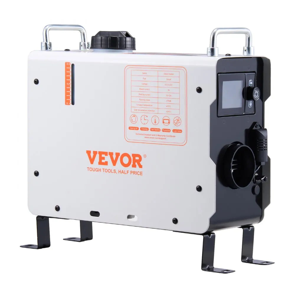 VEVOR 2KW Diesel Heater, 12V/24V All in One Diesel Air Heater, with Bluetooth APP Control, Remote Control and Display Screen, CO Alarm, Fast Heating Portable Diesel Heater for Vehicles and Outdoors